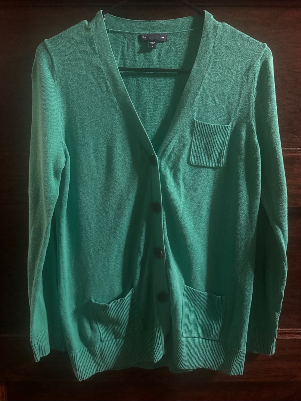GAP Teal Green V-Neck Button Front Cardigan